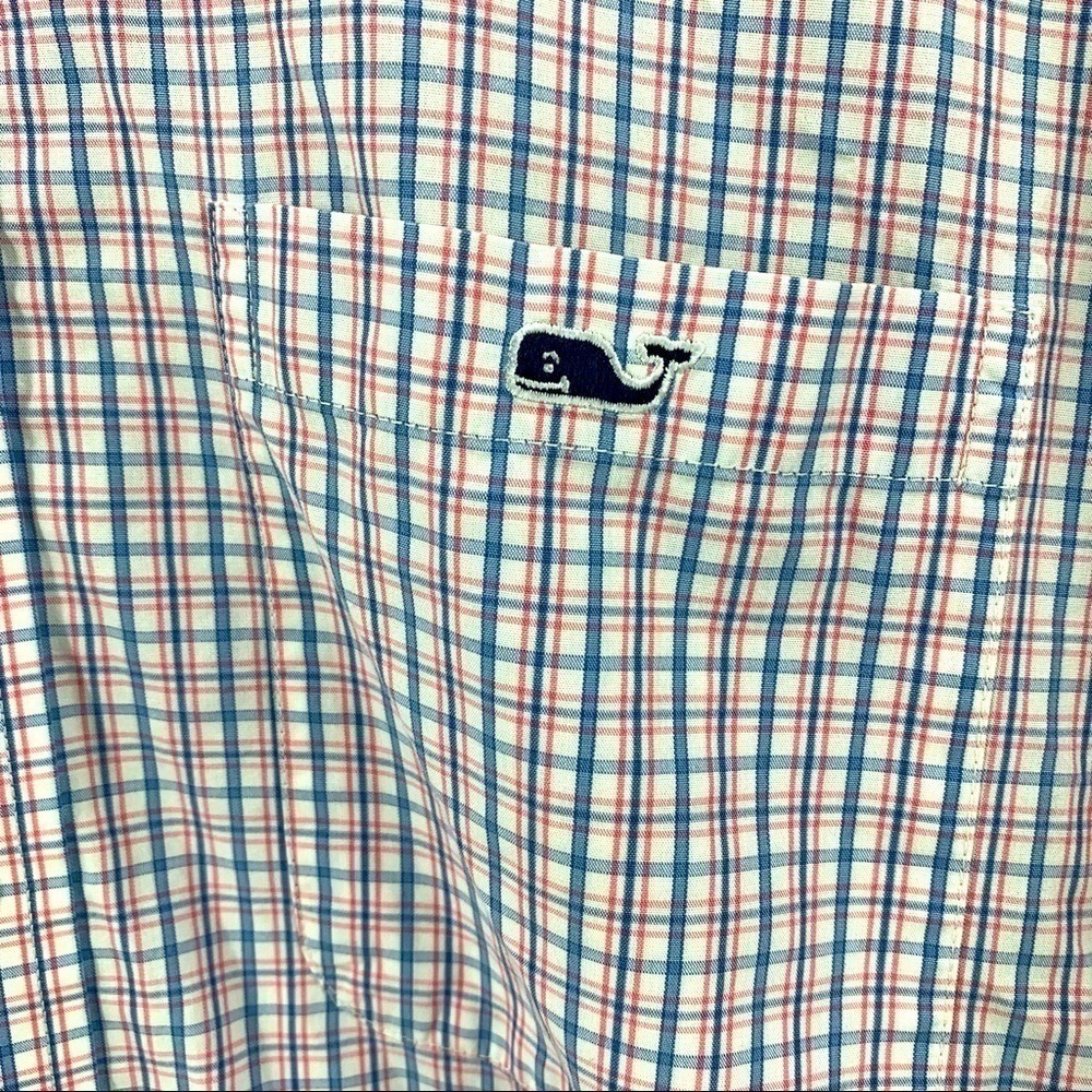 Vineyard Vines Mens Tucker Shirt Small Pink Blue Plaid Long Sleeve Button Down - Picture 7 of 7